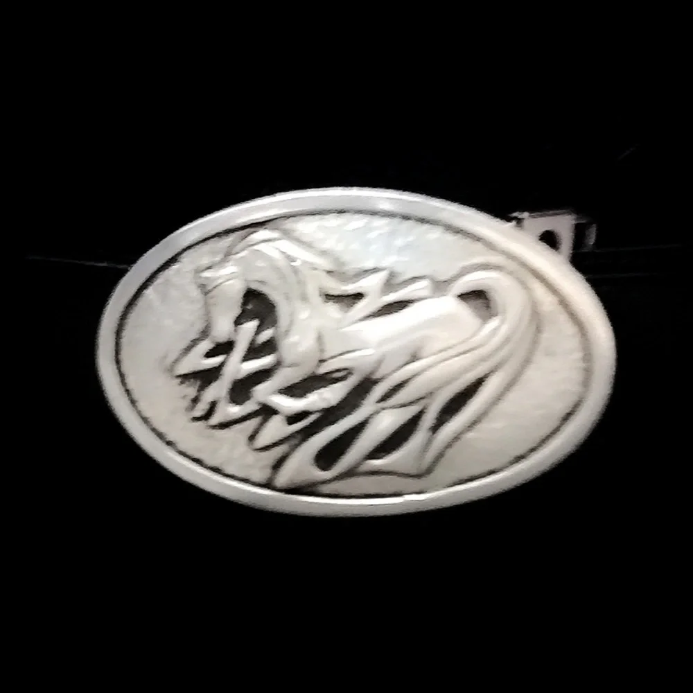 Vintage St. Justin Silver Horse Belt Buckle - Picture 2 of 7